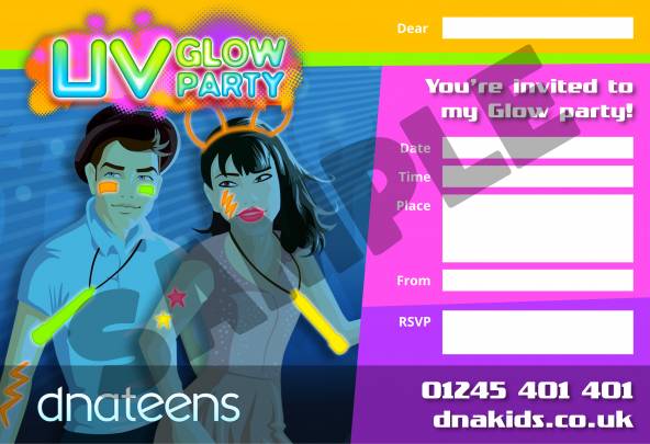 UV Glow Party Invite