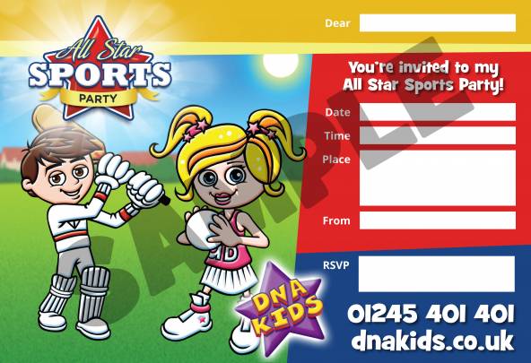 All Star Sports Party Invite