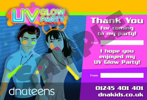 UV Glow Party Thank You