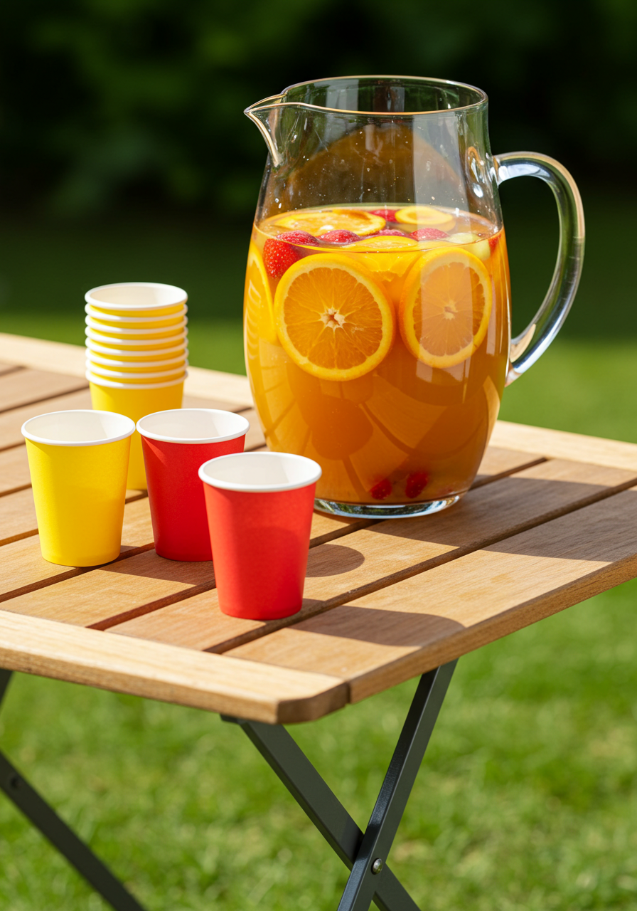 Fruit juice in a glass pitcher