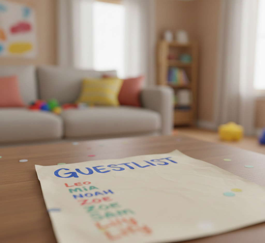 Short guestlist for kids party