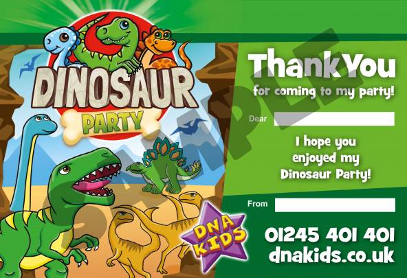 Dinosaur Party Thank You