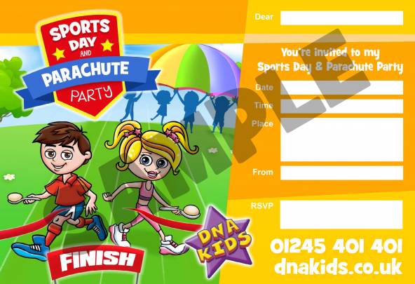 Sports Day And Parachute Party Invite