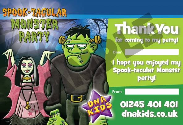 Spook-tacular Monster Party Thank You