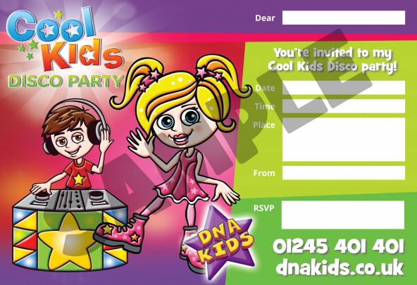 Cool Kids Disco Party Invite