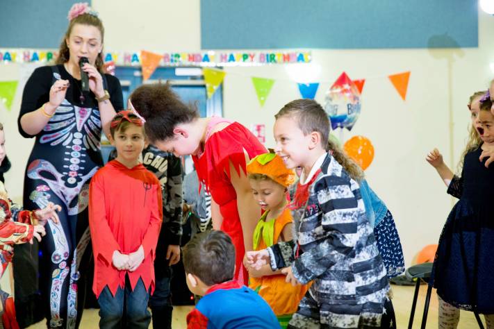 Children playing Casper’s Candy Hunt