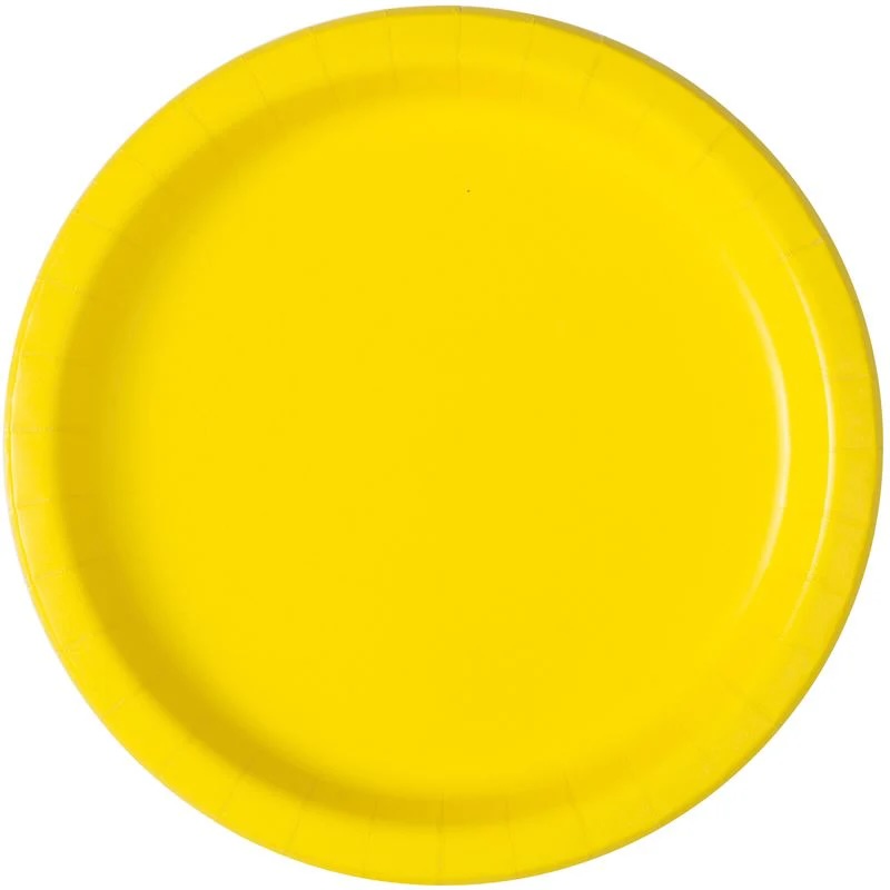 Neon Yellow Plates (21.9cm) - pack of 8