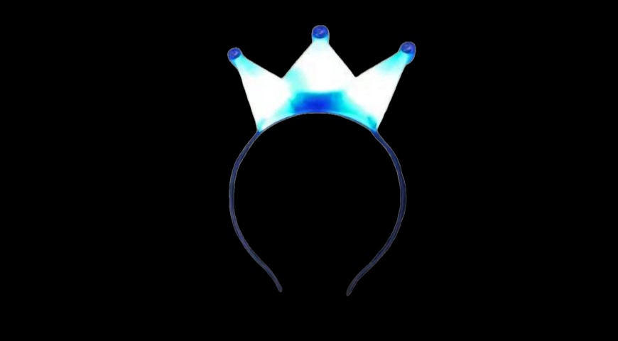 LED Crown Headband, Blue - each