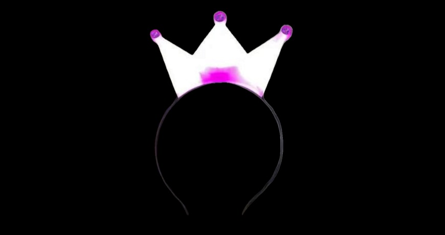 LED Crown Headband, Pink - each
